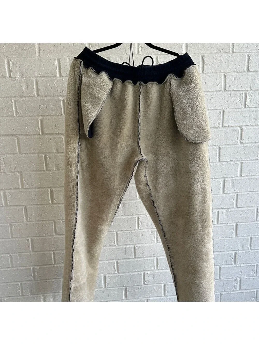 Lentta Men's Navy Fleece Sweatpants Warm Athletic Sherpa Lined Track Joggers XXL